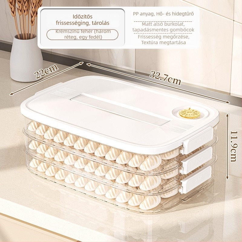 Gombóc tároló doboz, műanyag, skandináv stílusú, modell EGSNmfkM