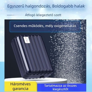 Akváriumi oxigénpumpa – Rendkívül csendes oxigénátor az akváriumhoz, otthoni használatra, alkalmas kis halak számára (rendkívül csendes; oxigénátor; akvárium; otthoni használat; kis halak)