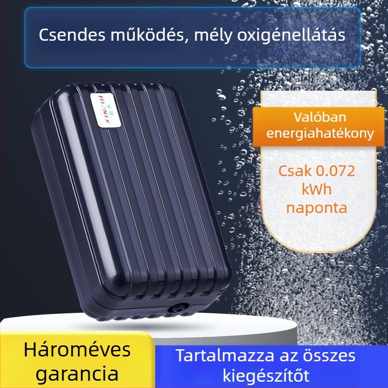 Akváriumi oxigénpumpa – Rendkívül csendes oxigénátor az akváriumhoz, otthoni használatra, alkalmas kis halak számára (rendkívül csendes; oxigénátor; akvárium; otthoni használat; kis halak)