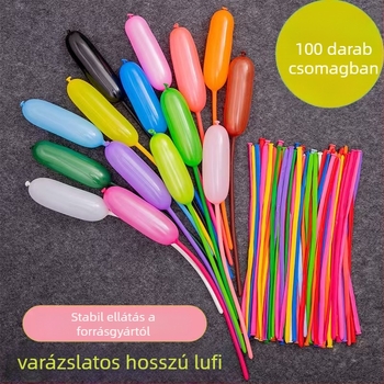 Latex léggömb, Magic Balloon típus, mágikus szalag formájú, 1,8 g tömeg, alkalmas születésnapokra, kempingezésre, Qixi és Gyermeknap