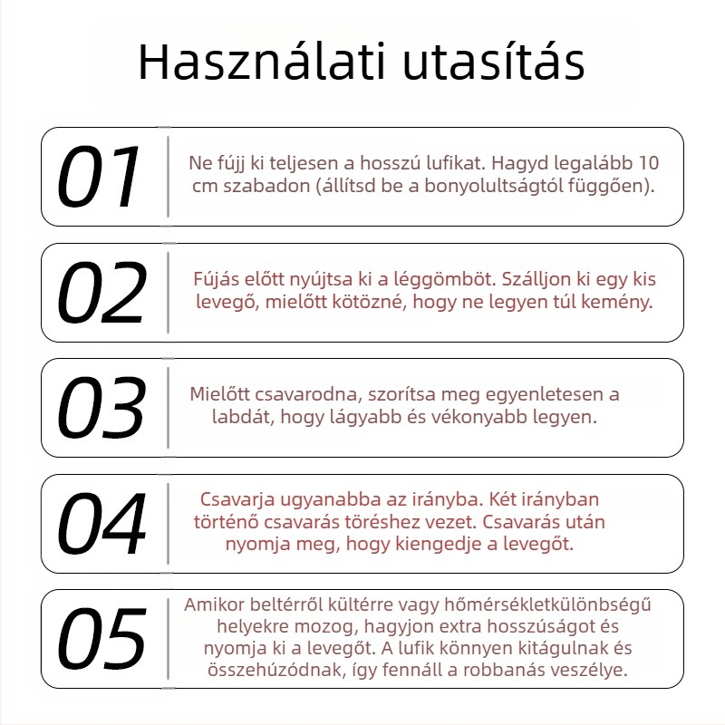 Latex léggömb, Magic Balloon típus, mágikus szalag formájú, 1,8 g tömeg, alkalmas születésnapokra, kempingezésre, Qixi és Gyermeknap