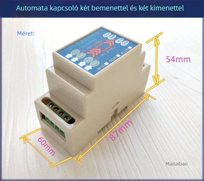 Duál bemeneti és duál kimeneti automata tápváltó modul, 12/24/220V, kapcsoló tápegység