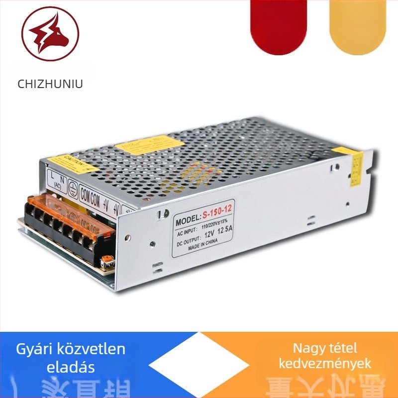 LED kapcsolóüzemű tápegység LED-szalag modulokhoz, 12V 15A, 180W, 98% hatékonyság, bemenet 110-220V, 50-60Hz