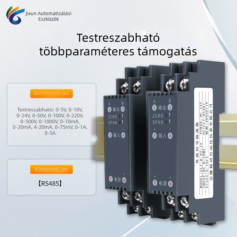 Jixun Instrument GLT-B-RS-JX AC/DC feszültségtranszmitter jel-szigetelővel, áramátalakító modul, RS485 kimenet