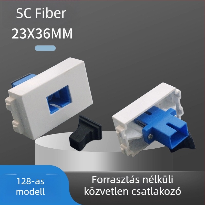 128-típusú SC optikai szálas telekom-kategóriájú közvetlen csatlakozó adapter-modul – falpanel és padlóaljzat kombinációval, szerelési dobozzal