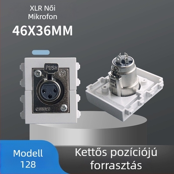 128-típusú kétpozíciós 3-vezetékes modul falra szerelhető aljzat