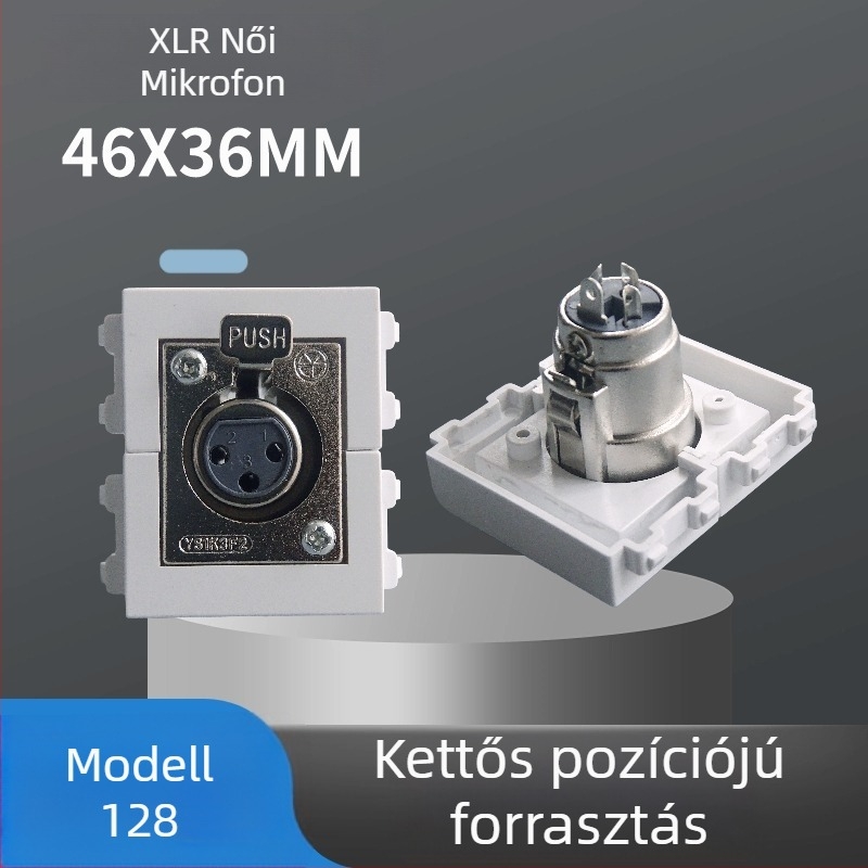 128-típusú kétpozíciós 3-vezetékes modul falra szerelhető aljzat