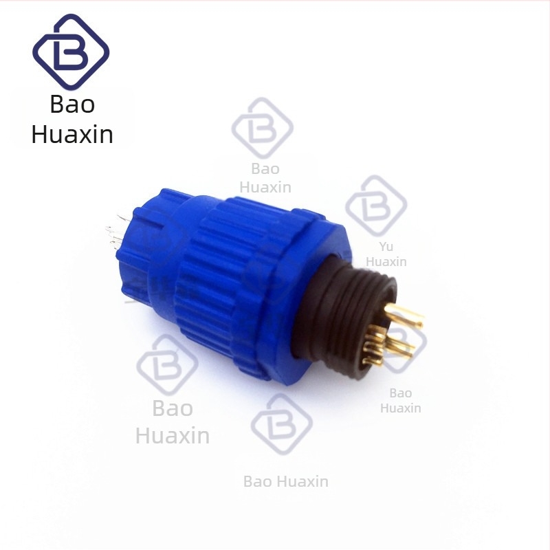 Baohuaxin M15 6P vízálló LED kábelcsatlakozó, 6 magos, körkörös formájú, AC/DC interfész, injekciós öntéses ház
