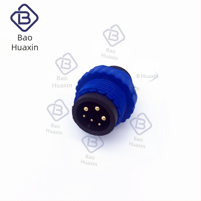 Baohuaxin M15 6P vízálló LED kábelcsatlakozó, 6 magos, körkörös formájú, AC/DC interfész, injekciós öntéses ház