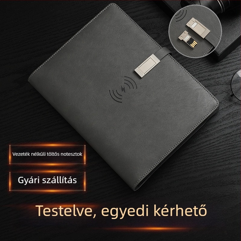 RGB-53 Vezeték nélküli töltésű jegyzetfüzet készlet – 80 oldal, 6 lyuk, újratölthető adatkábel