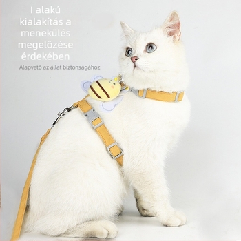 Macska hám és póráz – anti-menekülés, állítható mellső-hátulsó pánt, textil anyag, DF-2401