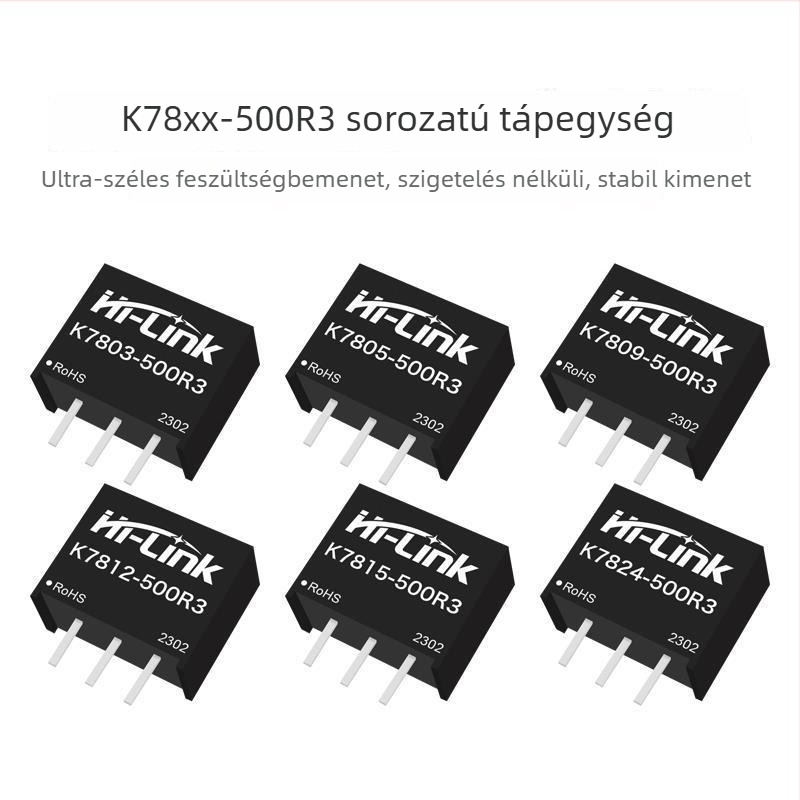 DC-DC nem izolált tápegység modul, 24V-ról 3.3V/9V/±5V/±12V/±15V, szabályozott kimenet, rövidzárlat elleni védelem