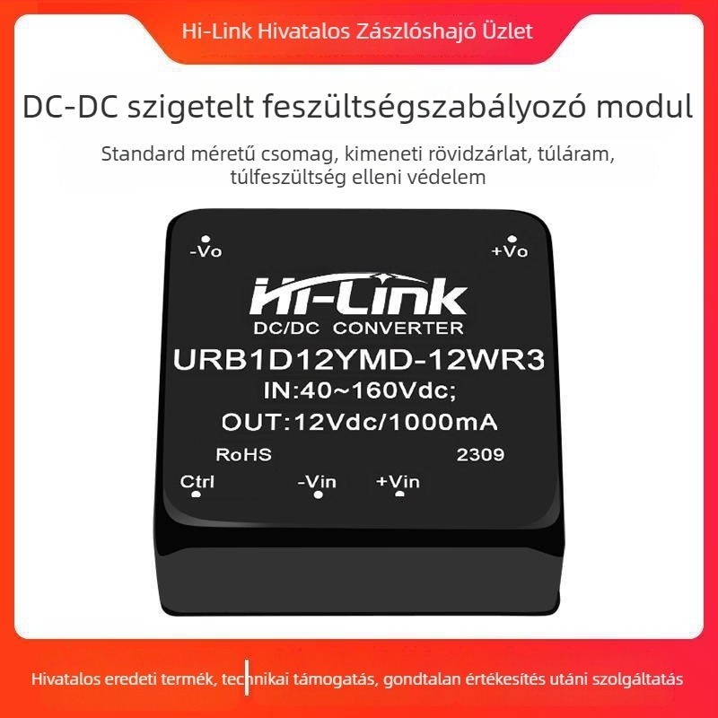 110V–12V DC izolált tápegység modul, URB1D12YMD-12WR3, szabályozott egyetlen kimenettel