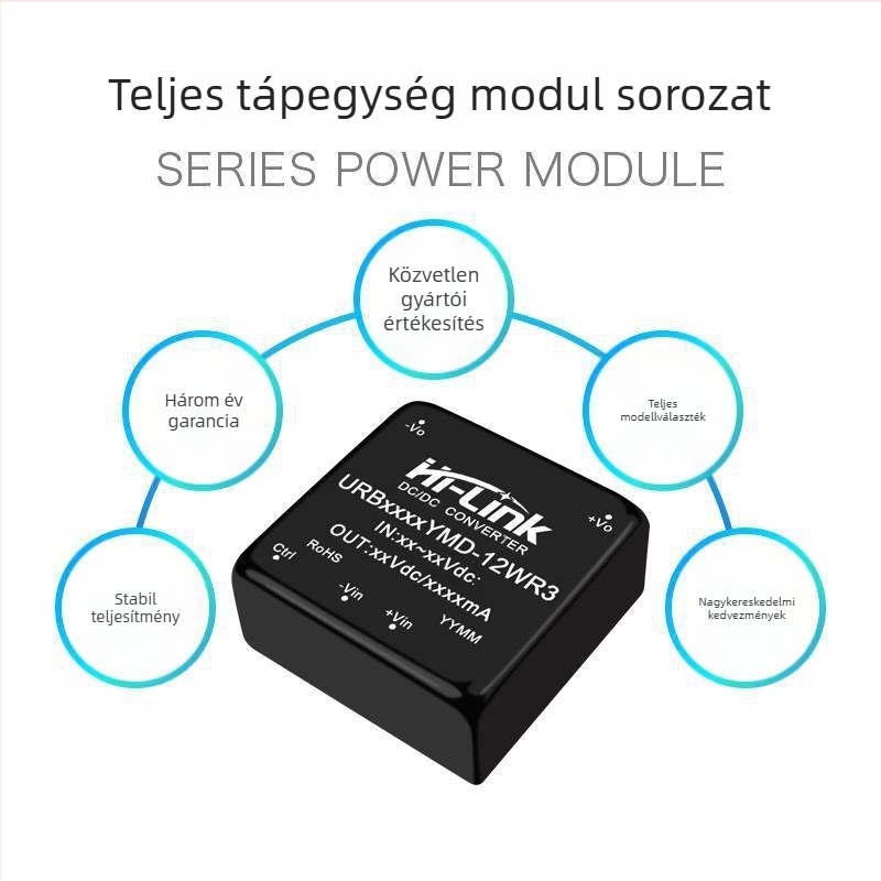 110V–12V DC izolált tápegység modul, URB1D12YMD-12WR3, szabályozott egyetlen kimenettel