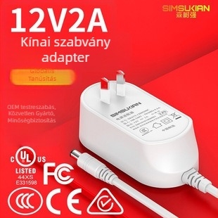 AC/DC tápegység, 12V 2A kimenet, 24W, bemenet 100-240V