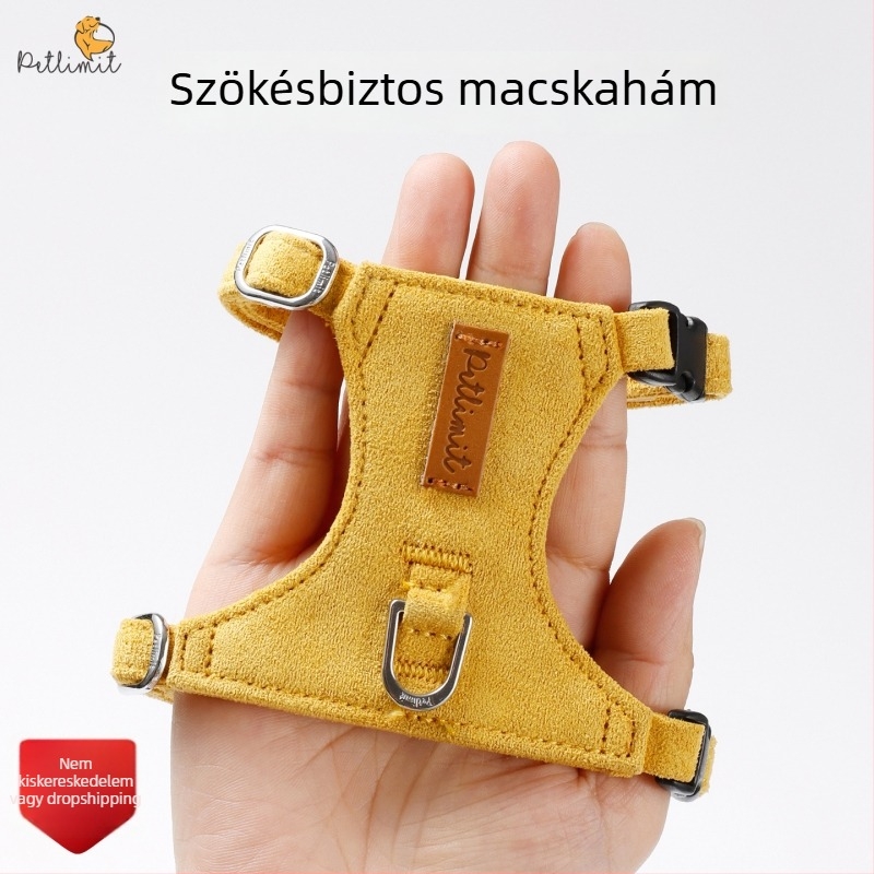 Macska póráz és hám anti-szökés dizájn, I-formájú kivitel kültéri sétákhoz