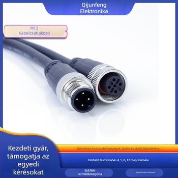 M12 repülő csatlakozó kábelköteggel, vízálló, 4–12 mag, AC/DC interfész, testre szabható
