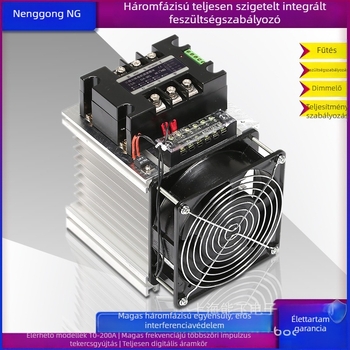 Háromfázisú DC-AC feszültségszabályozó modul TSR-120DA-W hűtőventilátorral, névleges áram 120 A, érintkező terhelés 380 V