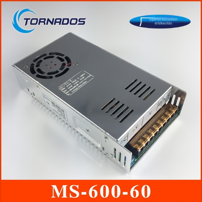 DC kapcsolóüzemű tápegység modul, 60V kimenet, 600W, bemenet 220V AC, MS-600W sorozat, egyfázisú