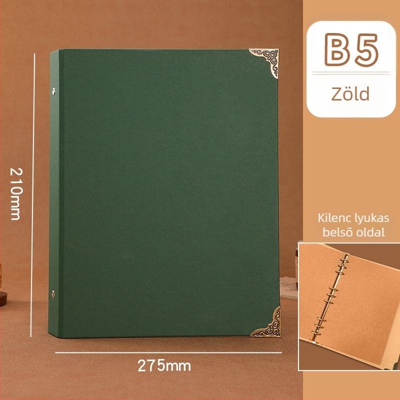 Mingjia HYJ-99 Kraftpapírból készült laza lapos füzet, 4 lyukas betétoldalak, 20 oldal, nyomtatott logó, testreszabható