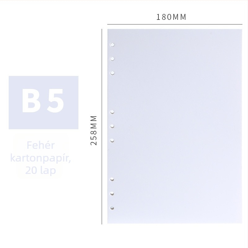 Mingjia HYJ-99 Kraftpapírból készült laza lapos füzet, 4 lyukas betétoldalak, 20 oldal, nyomtatott logó, testreszabható