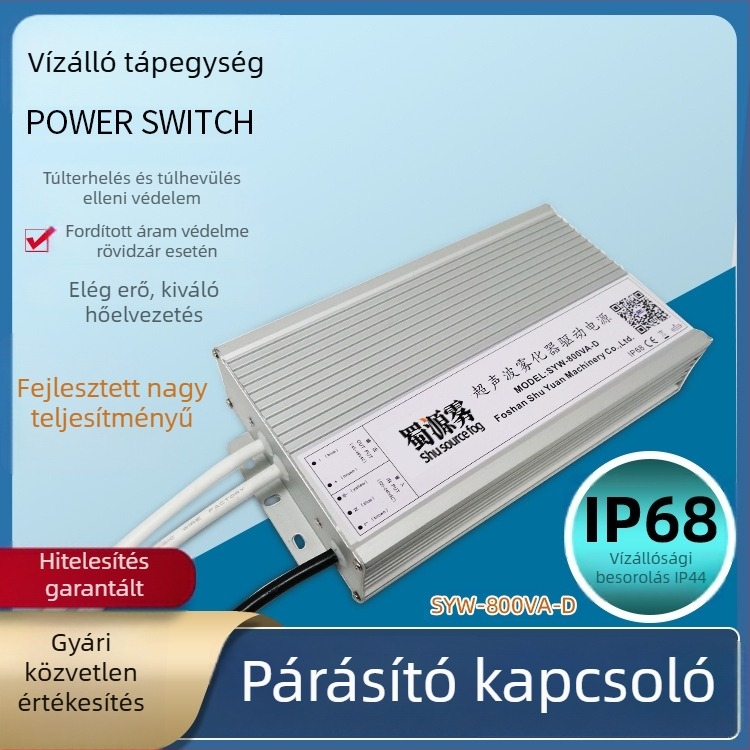 Ultrahangos ködösítő IP68 védelemmel és kapcsoló tápegységgel, bemenet 220 V, kimenet 200/350/380/500/800 VA, DC 36/45/48 V