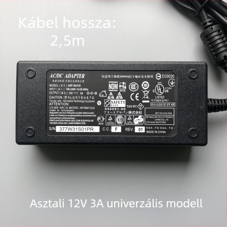 Philips AOC LCD kijelző tápegység – bemenet 100-240 V, kimenet 9 V, 4 A, kapcsoló tápegység