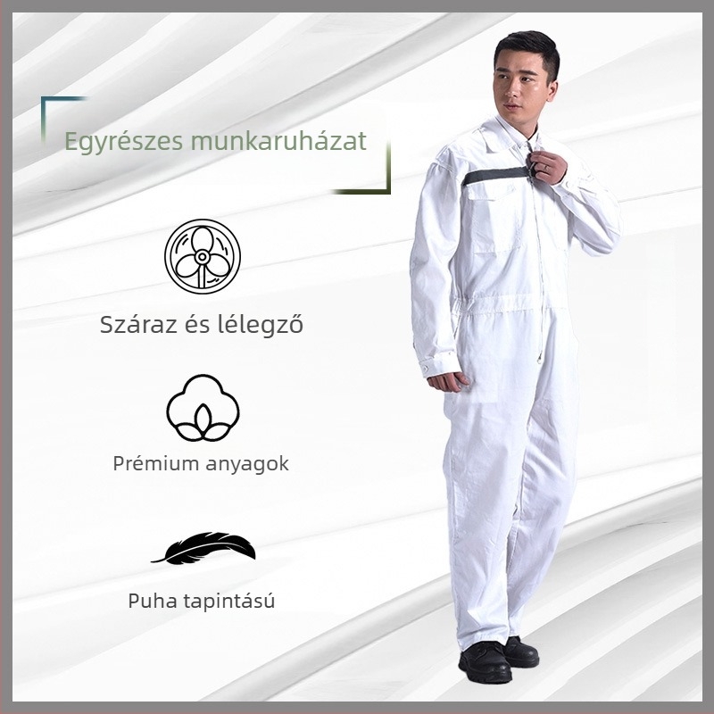 Férfi kamufláls overall, laza szabású, pamut-polyészter keverék anyagból, bélés poliészterrel; szennyeződés elleni védelem és dekontamináció; alkalmas hegesztésre, festésre, gépjavításra és állattenyésztésre.