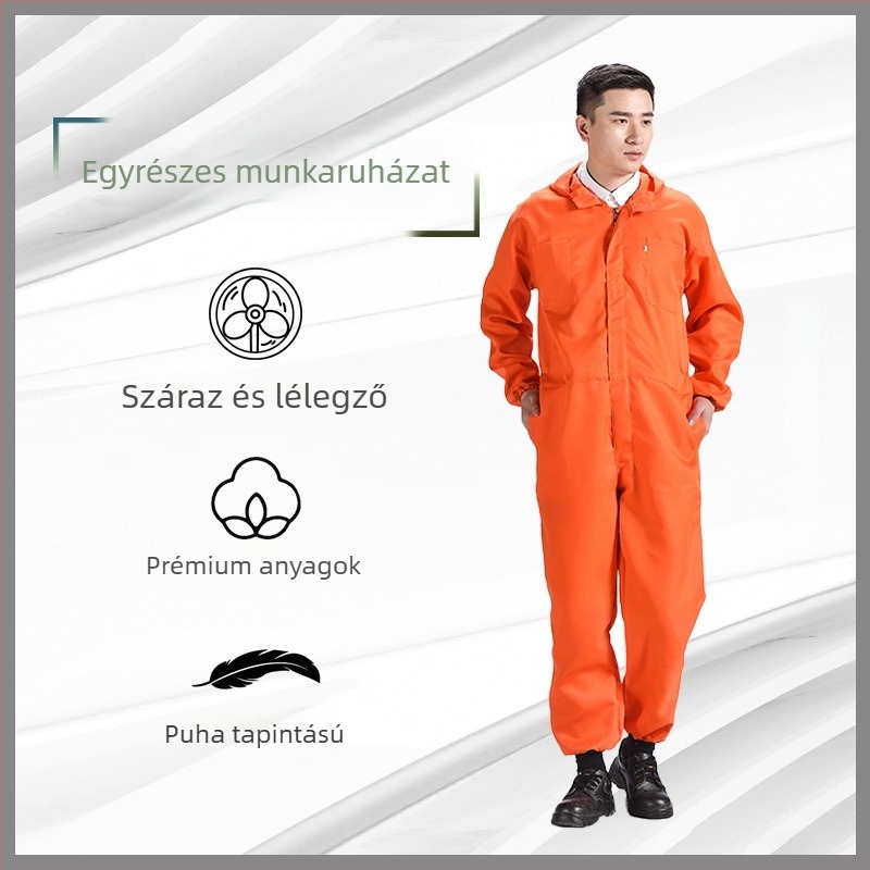 Férfi kamufláls overall, laza szabású, pamut-polyészter keverék anyagból, bélés poliészterrel; szennyeződés elleni védelem és dekontamináció; alkalmas hegesztésre, festésre, gépjavításra és állattenyésztésre.