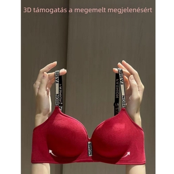 Flanellel bélelt téli női push-up melltartó, V-formájú, légáteresztő, meleg és vastagított a kicsi mellekhez