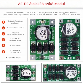 AC-DC egyenirányító-szűrő modul — kapcsolóüzemű tápegység, 0-9V/20V/30V, 1-3A