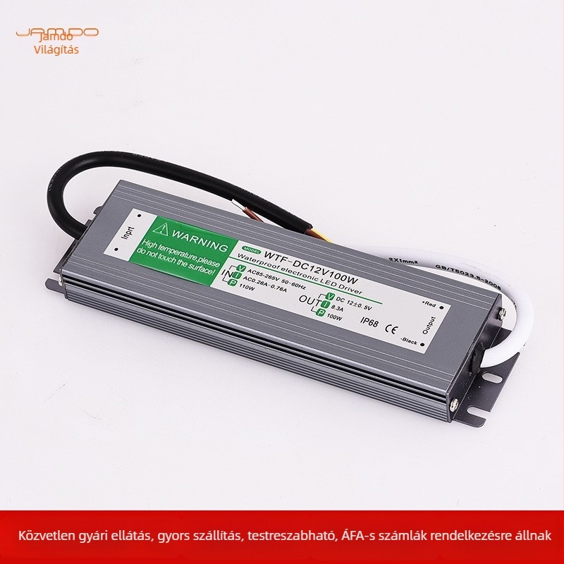 Craftsman Road kültéri LED vízálló tápegység DC12/24V, IP65, kapcsoló tápegység LED szalagokhoz, 60–300W