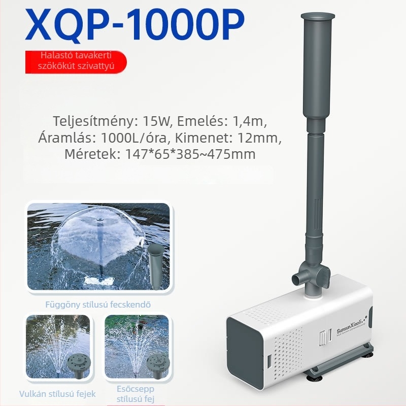 Jialu merülő szökőkúti szivattyú tavakhoz — vertikális, víz keringése és oxigénnel dúsítás