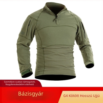 Képzési taktikai öltözet, kamuflázs mintázat, kötött pamutkeverék, légáteresztő, nedvességelvezető, uniszex, hosszú ujjú