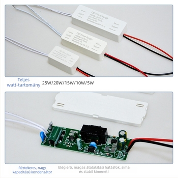 5V LED-szalag tápegység, kapcsoló AC/DC meghajtó, bemenet 180–260V, kimenet 5A, 25W