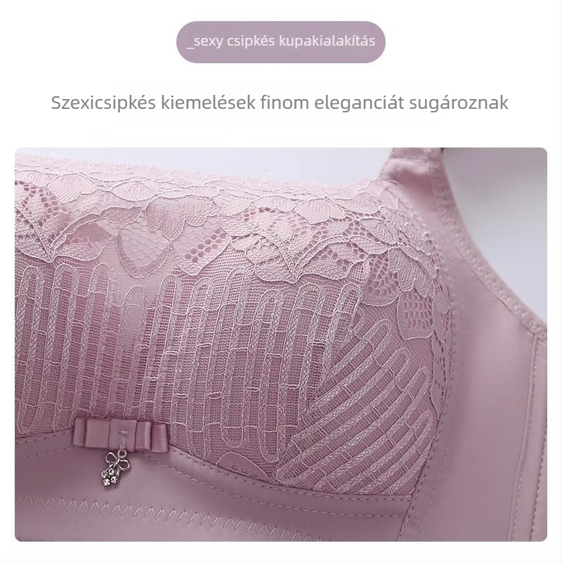 Csipkés bandeau melltartó - légáteresztő Ice Silk, Nylon alapanyag, 3/4 kosár, vékony formázott kosár, hátul négy sor kapocs