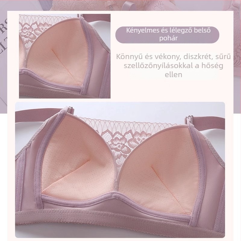 Csipkés bandeau melltartó - légáteresztő Ice Silk, Nylon alapanyag, 3/4 kosár, vékony formázott kosár, hátul négy sor kapocs