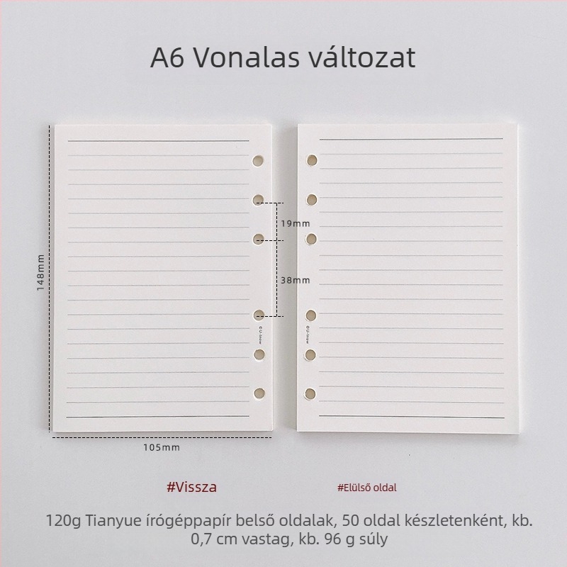 Oldható belső oldalakkal rendelkező naptár, 120 g TianYue papír, rácsos és üres oldalak