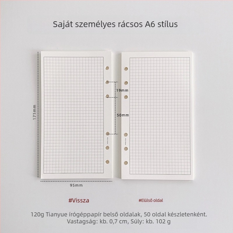 Oldható belső oldalakkal rendelkező naptár, 120 g TianYue papír, rácsos és üres oldalak