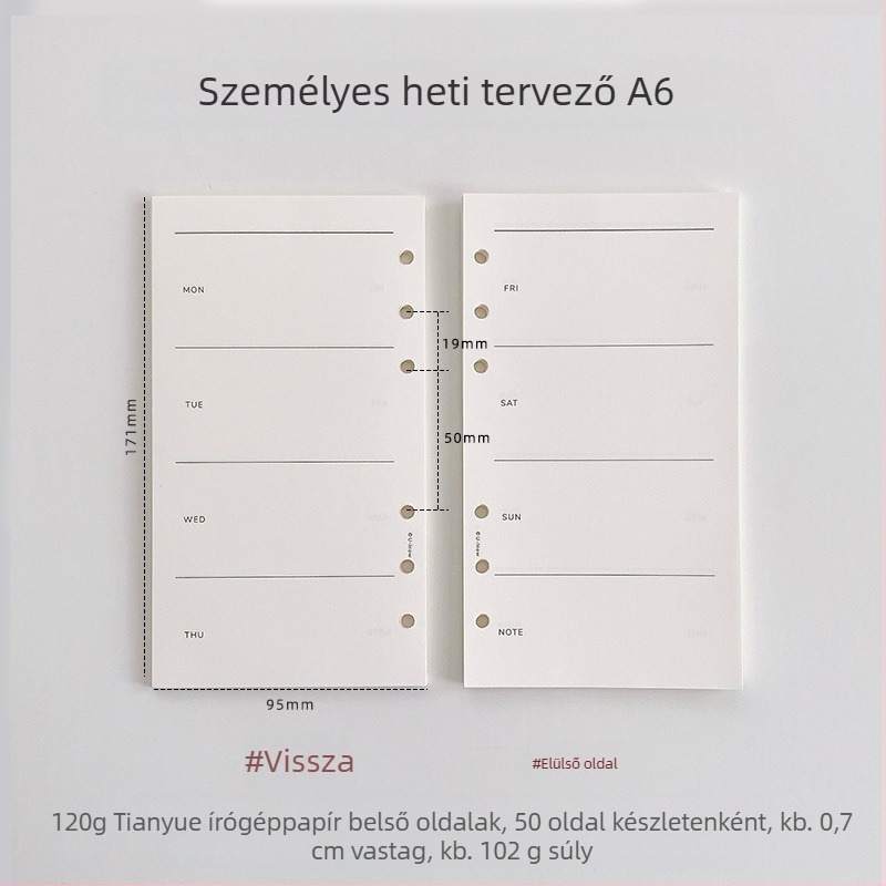 Oldható belső oldalakkal rendelkező naptár, 120 g TianYue papír, rácsos és üres oldalak