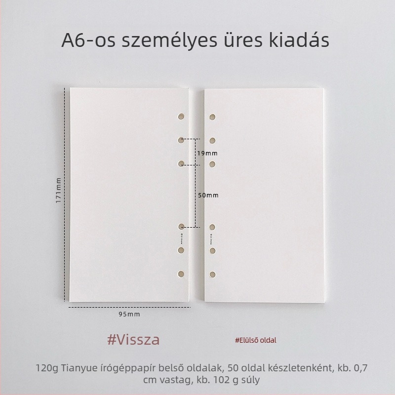 Oldható belső oldalakkal rendelkező naptár, 120 g TianYue papír, rácsos és üres oldalak