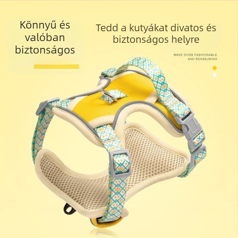 Kutyához való hát- és mellkasi hám, hátizsákszerű dizájnnal, állítható, szakadásálló és menekülésbiztos
