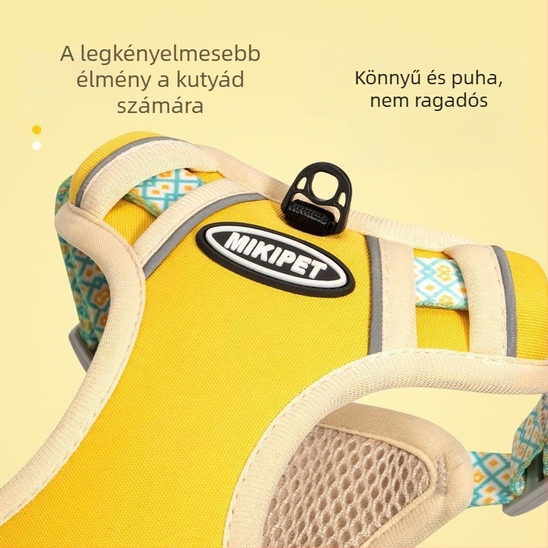 Kutyához való hát- és mellkasi hám, hátizsákszerű dizájnnal, állítható, szakadásálló és menekülésbiztos