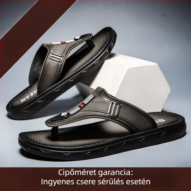 Férfi PVC papucsok, nyitott orrú, egypántos, injektált talpú, PVC felső