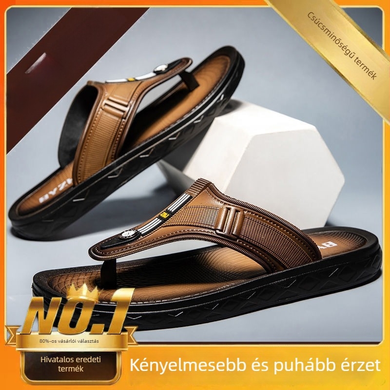 Férfi PVC papucsok, nyitott orrú, egypántos, injektált talpú, PVC felső