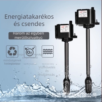 Jia Bao három az egyben merülő szivattyú akváriumhoz — műanyag ház, pumpálás és szűrés, származás Zhongshan, Guangdong