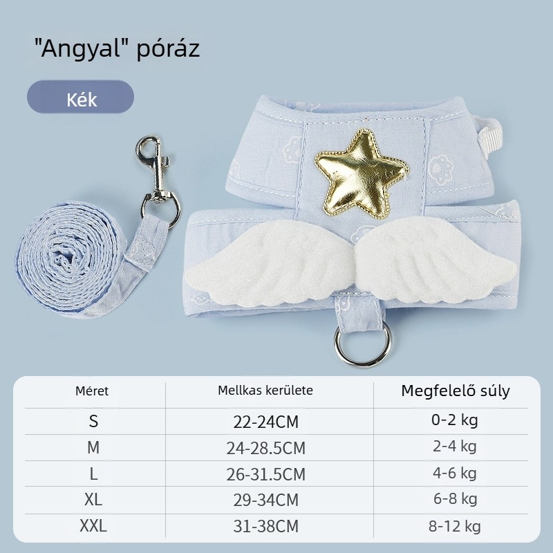 Macska mellény-stílusú hám hosszú pórázzal, anti-szakadás biztonság, nyakba szorítás nélkül