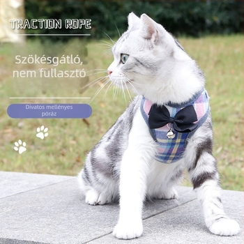 Macska hám és póráz, mellény-stílusú, mini méret, kiszabadulás elleni védelem, háziállat-kiegészítők