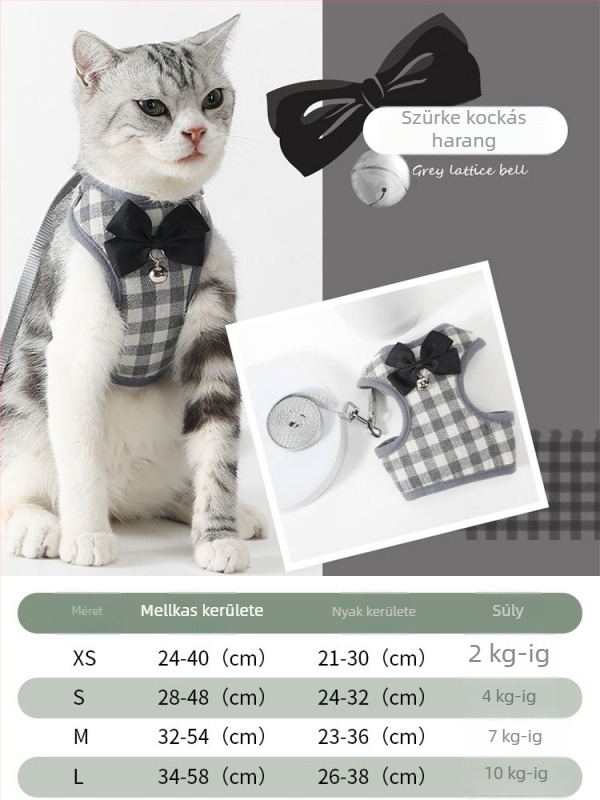 Macska hám és póráz, mellény-stílusú, mini méret, kiszabadulás elleni védelem, háziállat-kiegészítők
