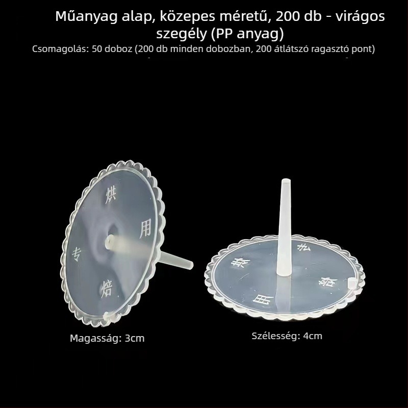 Átlátszó műanyag alap tortadíszítő babákhoz — dugaszolható alap tartó, 100 darab